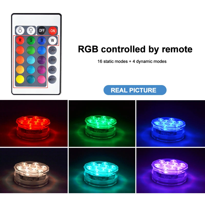 Hotook New IP67 Smart RGB Remote Underwater Submersible Colorful LED Floating Swimming Pool LED Light