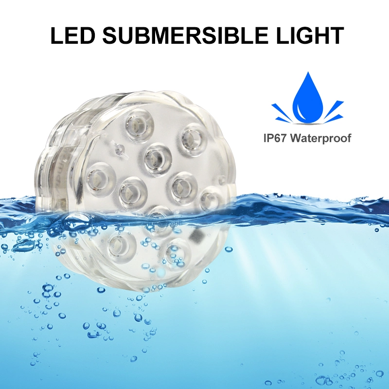 Hotook Tea Flowrers Customized Remote Shinning Underwater IP67 RGB Submersible LED Floating Swimming Pool Lights