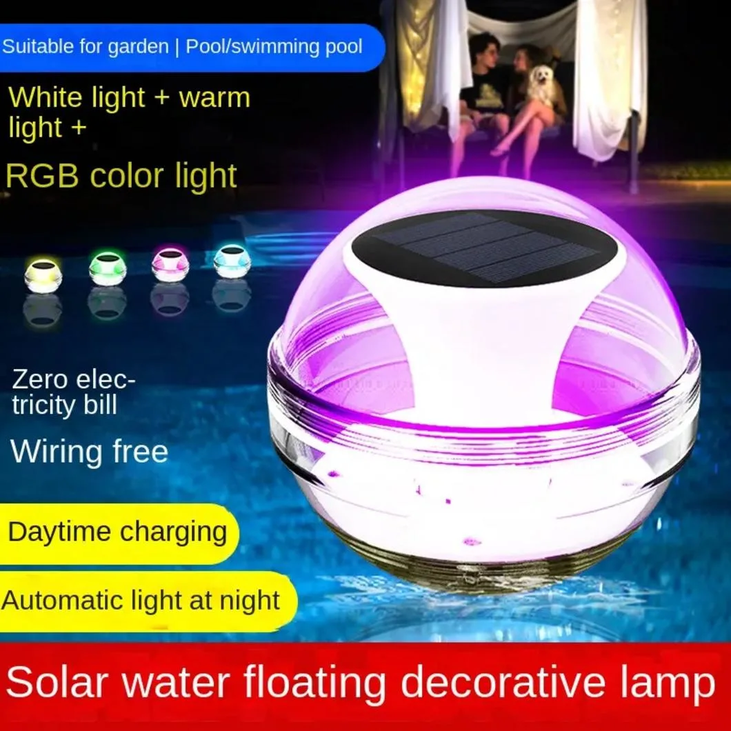 IP68 Waterproof Solar Rechargeable Mini LED RGB Swimming Floating Wireless Pool Ball Lights Water Drift Landscape Pond Light