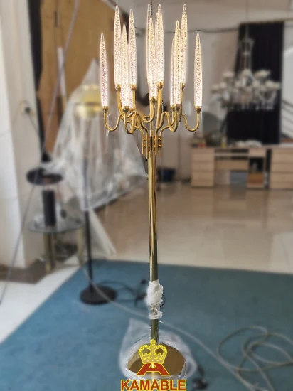 Nordic Style Golden Standing Floor Lamp in Living Room