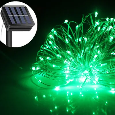 30m 300 LEDs 5V 200mA Outdoor Christmas Solar Copper String Light Garland Light Christmas Fairy Light for Festival Holiday Home Garden Decoration