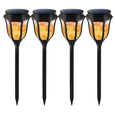 Goldmore4 Solar Tiki Torches 96LEDs Dancing Flickering Flame Solar Garden Landscape Flicker Light for Outdoor