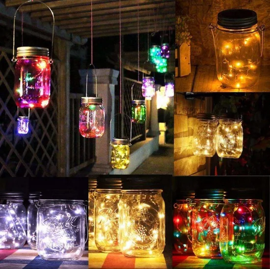 Solar String Decorative Light Lids Fit Colorful Mason Jar Lights